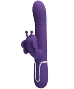 PRETTY LOVE – VIBRADOR RABBIT MULTIFUNCIÓN 4 EN 1 MARIPOSA MORADO - intimamenities.com