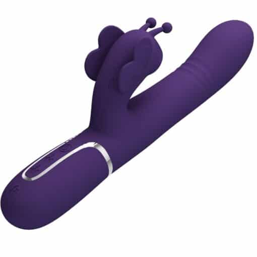 PRETTY LOVE – VIBRADOR RABBIT MULTIFUNCIÓN 4 EN 1 MARIPOSA MORADO - intimamenities.com