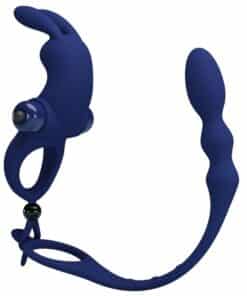 PRETTY LOVE - AYAD ANILLO VIBRADOR RABBIT CON PLUG AZUL