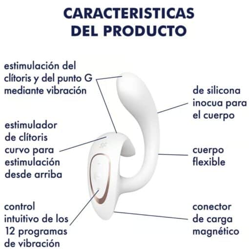 SATISFYER – G FOR GODDESS 1 VIBRADOR RABBIT BLANCO - intimamenities.com