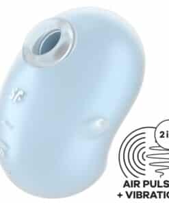 SATISFYER – CUTIE GHOST VIBRADOR LAY-ON AZUL CLARO - intimamenities.com