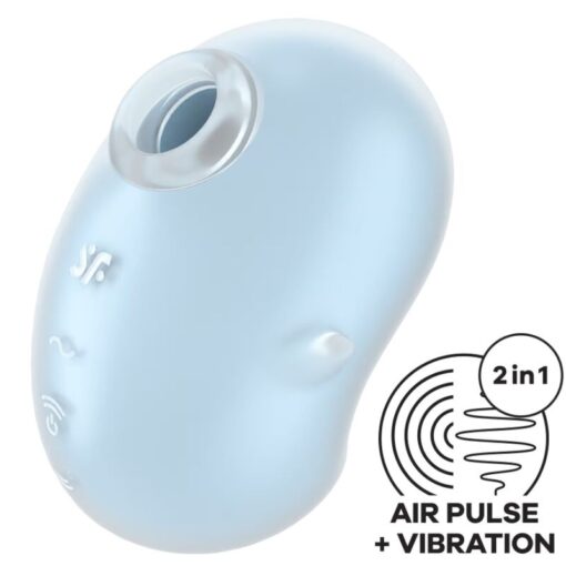 SATISFYER – CUTIE GHOST VIBRADOR LAY-ON AZUL CLARO - intimamenities.com