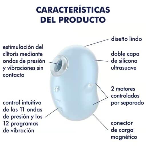 SATISFYER – CUTIE GHOST VIBRADOR LAY-ON AZUL CLARO - intimamenities.com