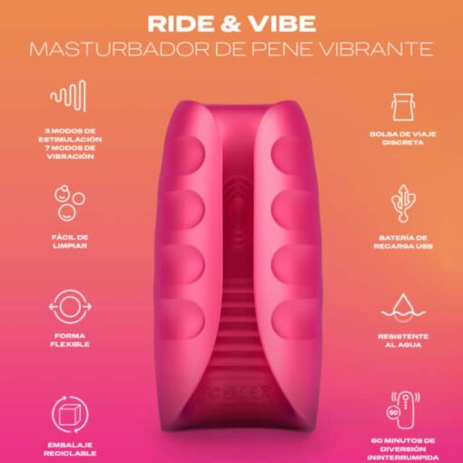 DUREX - TOY MASTURBADOR VIBRADOR RIDE & VIBE - Imagen 2