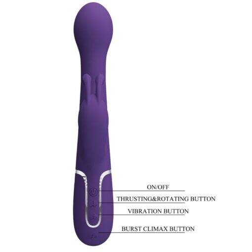 PRETTY LOVE – DEJON VIBRADOR RABBIT 3 EN 1 MULTIFUNCIÓN MORADO - intimamenities.com