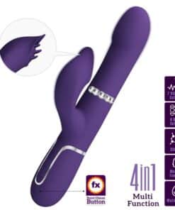 PRETTY LOVE – ZALIN VIBRADOR RABBIT PERLAS 4 EN 1 MORADO - intimamenities.com