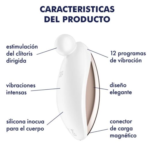 SATISFYER – SPOT ON 2 VIBRADOR LAY-ON BLANCO - intimamenities.com