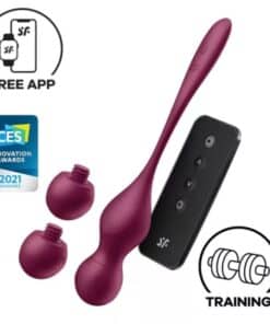 SATISFYER - LOVE BIRDS VARY BOLAS VIBRADORES APP GRATUITA ROJO VINO