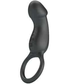 PRETTY LOVE – TRAE ANILLO VIBRADOR CON ESTIMULADOR NEGRO - intimamenities.com