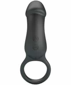 PRETTY LOVE – TRAE ANILLO VIBRADOR CON ESTIMULADOR NEGRO - intimamenities.com