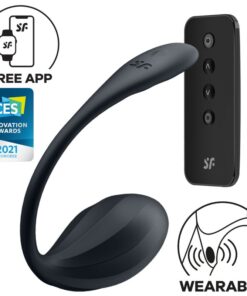 SATISFYER – RIBBED PETAL ESTIMULADOR PUNTO G CONTROL REMOTO NEGRO APP GRATUITA - intimamenities.com
