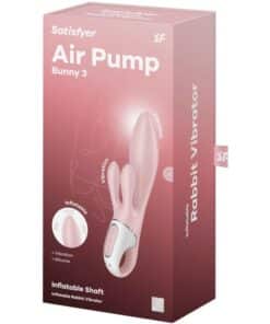SATISFYER – AIR PUMP BUNNY 3 INFLABLE VIBRADOR RABBIT ROSA - intimamenities.com
