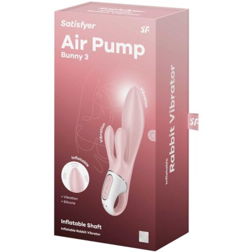 SATISFYER – AIR PUMP BUNNY 3 INFLABLE VIBRADOR RABBIT ROSA - intimamenities.com