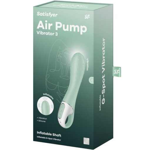 SATISFYER – AIR PUMP VIBRADOR 3 INFLABLE PUNTO G MENTA - intimamenities.com