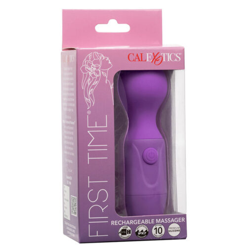 CALEXOTICS – FIRST TIME MASAJEADOR RECARGABLE 10 VIBRACIONES VIOLETA - intimamenities.com