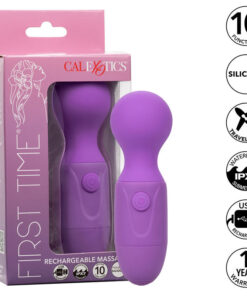 CALEXOTICS – FIRST TIME MASAJEADOR RECARGABLE 10 VIBRACIONES VIOLETA - intimamenities.com