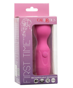 CALEXOTICS – FIRST TIME MASAJEADOR RECARGABLE 10 VIBRACIONES ROSA - intimamenities.com