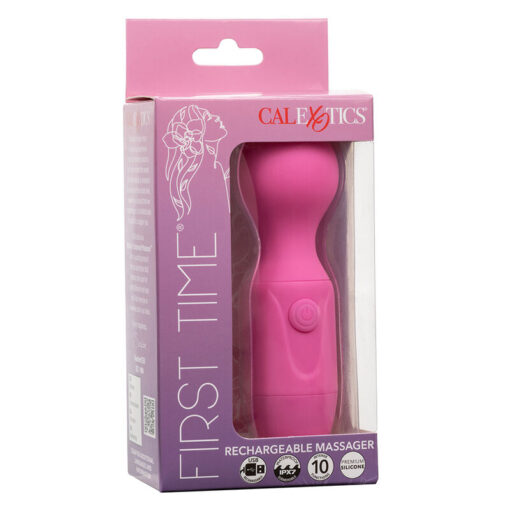 CALEXOTICS – FIRST TIME MASAJEADOR RECARGABLE 10 VIBRACIONES ROSA - intimamenities.com