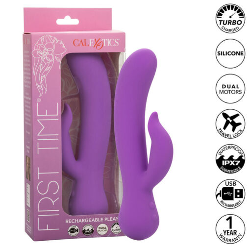 CALEXOTICS – FIRST TIME VIBRADOR COMPLACIENTE RECARGABLE MORADO - intimamenities.com