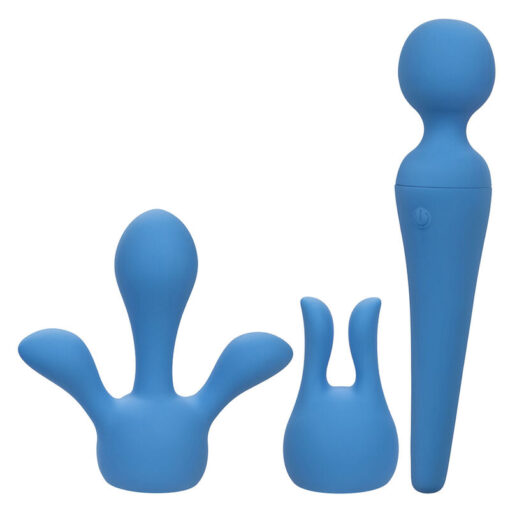 CALEXOTICS – COUTURE KIT VIBRADOR WAND 10 VIBRACIONES AZUL - intimamenities.com