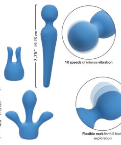 CALEXOTICS – COUTURE KIT VIBRADOR WAND 10 VIBRACIONES AZUL - intimamenities.com