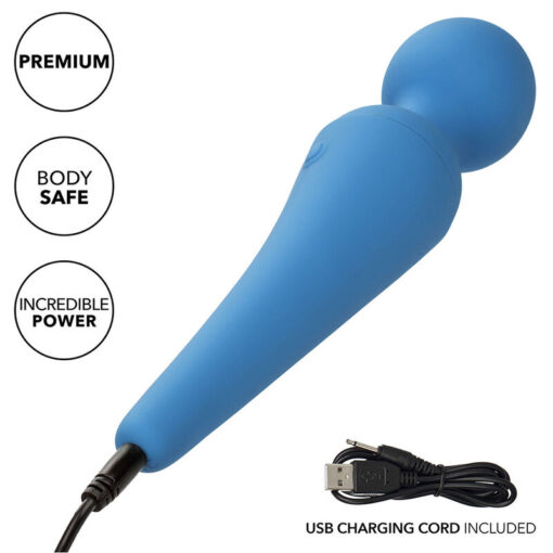 CALEXOTICS – COUTURE KIT VIBRADOR WAND 10 VIBRACIONES AZUL - intimamenities.com