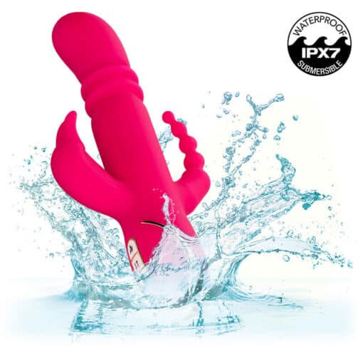 CALEXOTICS – JACK FANTASY TRIPLE VIBRADOR CALENTABLE RABBIT ROSA - intimamenities.com