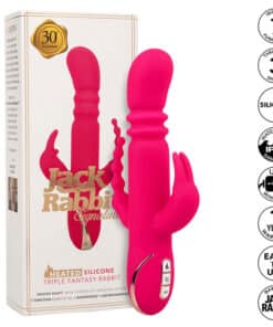 CALEXOTICS – JACK FANTASY TRIPLE VIBRADOR CALENTABLE RABBIT ROSA - intimamenities.com