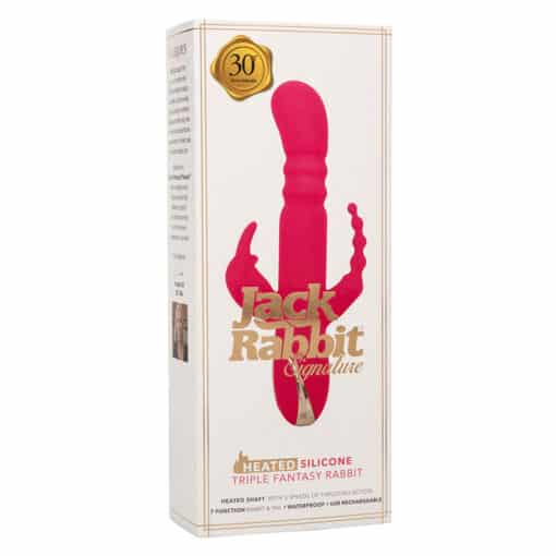 CALEXOTICS – JACK FANTASY TRIPLE VIBRADOR CALENTABLE RABBIT ROSA - intimamenities.com
