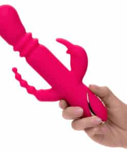 CALEXOTICS – JACK FANTASY TRIPLE VIBRADOR CALENTABLE RABBIT ROSA - intimamenities.com