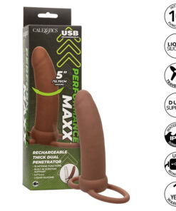 CALEXOTICS - MAXX DOBLE PENETRADOR GRUESO 10 VIBRACIONES MULATO