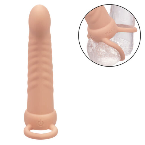 CALEXOTICS - MAXX DOBLE PENETRADOR ACANALADO 10 VIBRACIONES NATURAL - Imagen 6