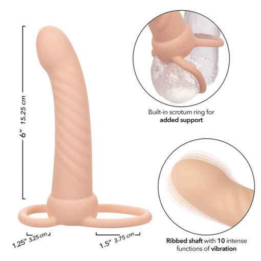 CALEXOTICS - MAXX DOBLE PENETRADOR ACANALADO 10 VIBRACIONES NATURAL - Imagen 9