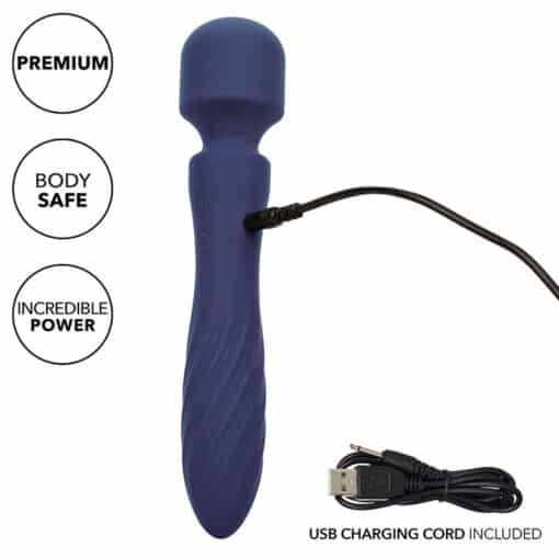 CALEXOTICS – CHARISMA MYSTIQUE MASAJEADOR DOBLE MOTOR 12 FUNCIONES 21,5 CM X 4,5 CM MORADO - intimamenities.com