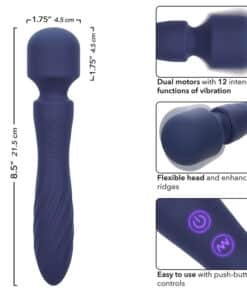 CALEXOTICS – CHARISMA MYSTIQUE MASAJEADOR DOBLE MOTOR 12 FUNCIONES 21,5 CM X 4,5 CM MORADO - intimamenities.com