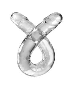 KING COCK - DOUBLE TROUBLE DILDO DOBLE 46 CM TRANSPARENTE