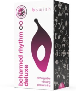 B SWISH – BCHARMED RHYTHM INFINITE DELUXE ANILLO PARA PENE 15 VIBRACIONES NEGRO - intimamenities.com
