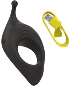 B SWISH – BCHARMED RHYTHM INFINITE DELUXE ANILLO PARA PENE 15 VIBRACIONES NEGRO - intimamenities.com