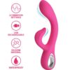 PRETTY LOVE – FRITZ VIBRADOR RABBIT 12 VIBRACIONES ROSA - intimamenities.com