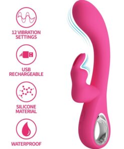 PRETTY LOVE – NOVAK VIBRADOR RABBIT 12 VIBRACIONES ROSA - intimamenities.com