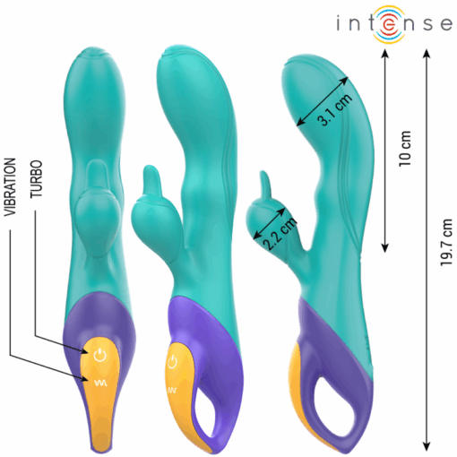 INTENSE – FRED VIBRADOR RABBIT AZUL - intimamenities.com