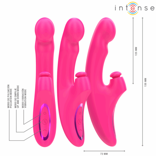 INTENSE – EMI VIBRADOR 13,5 CM MULTIFUNCIÓN 3 EN 1 10 VIBRACIONES ROSA - intimamenities.com