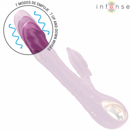 INTENSE – HALLE VIBRADOR MULTIFUNCIÓN CON LENGUA ESTIMULADORA EN FORMA DE DELFÍN MORADO - intimamenities.com