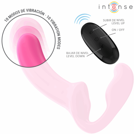 INTENSE – AMY VIBRADOR DOBLE 20 CM ROSA CONTROL REMOTO - intimamenities.com
