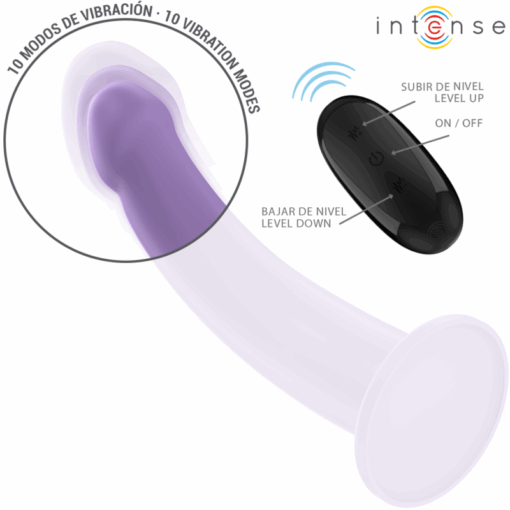 INTENSE – EDDIE VIBRADOR 17,5 CM 10 VIBRACIONES MORADO CONTROL REMOTO - intimamenities.com