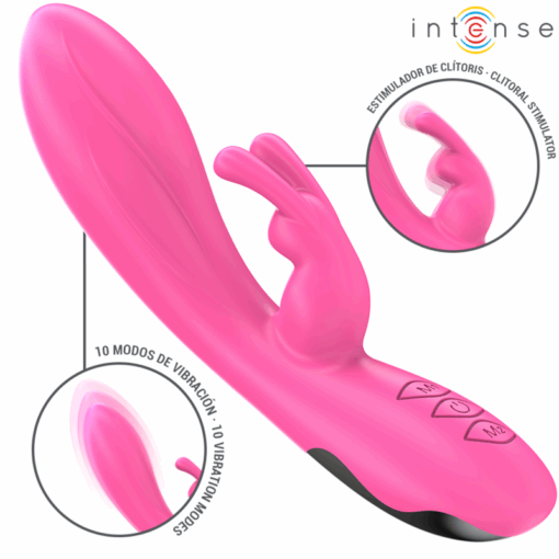 INTENSE – RANDALL VIBRADOR RABBIT 10 VIBRACIONES ROSA - intimamenities.com