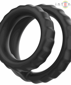 INTENSE - DEWEY ANILLO DOBLE PARA PENE SILICONA NEGRO MODELO 2
