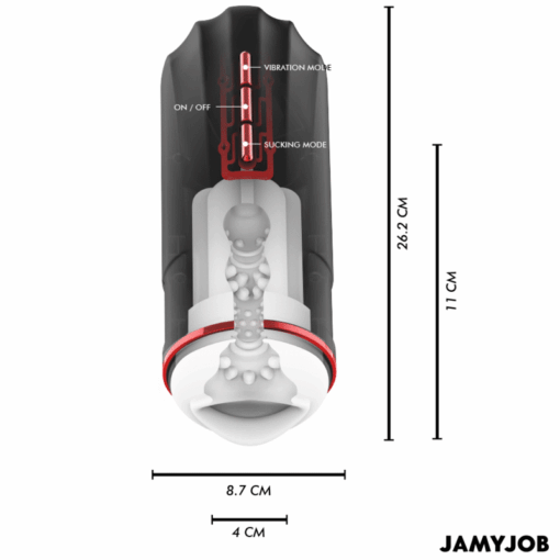 JAMYJOB - MEGABITE MASTURBADOR BOCA AUTOMTICO 5 MODOS ONDAS ESTIMULADORAS Y VIBRACIàN - Imagen 3