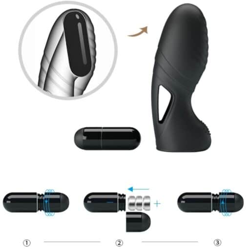PRETTY LOVE - ALAN VIBRADOR DE DEDO SILICONA NEGRO - Imagen 8