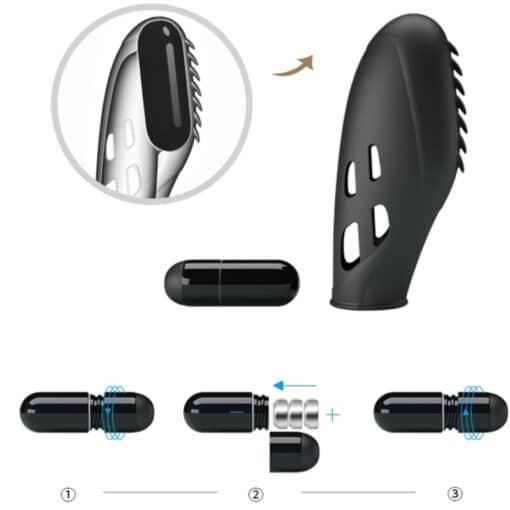 PRETTY LOVE - GILO VIBRADOR DE DEDO SILICONA NEGRO - Imagen 7